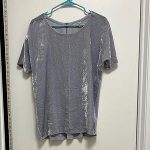Lucky Brand Women's Short Sleeve Gray Top